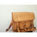 BRAND NEW Light Brown Genuine Leather Laptop / Carry / Messenger Bag - Great Price!!