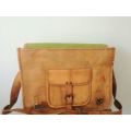 BRAND NEW Light Brown Genuine Leather Laptop / Carry / Messenger Bag - Great Price!!