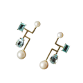 Apatite Topaz Pearl Simple Silver Earrings