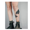 Temporary tattoo stickers set - A pair of dark butterflies