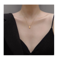 Mediterranean style gold brick shape necklace