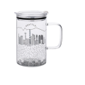 Ins Large Capacity Cup with Lid and Straw Set - Black City