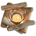 American Style Irregular Wood Candle Holders Set of 3