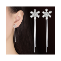 Snowflake Tassel Earrings