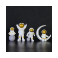 Astronaut on Sateboard Ornaments Four Piece Set - Gold