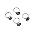 Set of four rose thorn rings