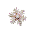 Snowflake Zircon Rotatable Three-dimensional Brooch - Pink and Gold