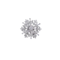 Snowflake Zircon Rotatable Three-dimensional Brooch - Silver and Wht