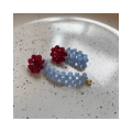 Burgundy flower earrings