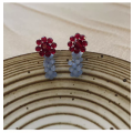 Burgundy flower earrings
