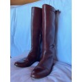 Genuine leather brown ladies boots size 39