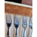 Beautiful chrome-plated set of 6 fish knives and forks
