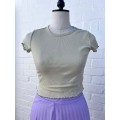 Light lime-colour crop top t-shirt (size small RT)