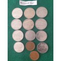 13 x Mozambique coins