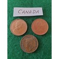 3 x Canadian coins