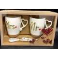 Home Sweet Mrs. and Mr. Tea/Coffee Cork Bottom Ceramic Mug Set