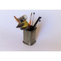 Granby Hammered Pewter Art Nouveau Table Top Pen Pencil Holder Toothbrush Holder F.Pochin & Son 1910