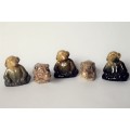 5 Vintage Wade Whimsies Flintstones Rhino and Chimpanzee Wade Miniatures Wade Figurine England EUC