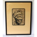 W.E. Mussmann Signed Dated Numbered Original Linocut Framed Print Fine South African Art c1932 EUC