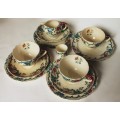 Royal Cauldon Creamer Teacup Side/Tea Plate Saucer Egg Cup/Jam Jar Victoria Pattern England c1920-38