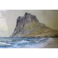 H. Anderson Signed Hangberg Hout Bay Original Watercolour Painting Framed South African Art Seascape