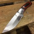 Sanjia K91 Hunting knife, fixed 5Cr13Mov blade, red wood handle  - LAST 1 Available!!