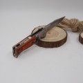 Folding Gun Knife Pocket 440 Blade Wood Handle With LED Light - 3 Available!!