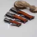 Folding Gun Knife Pocket 440 Blade Wood Handle With LED Light - 3 Available!!