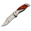 Assisted Opening Knife Pocket 440 Blade Wood Handle With LED Light - 3 Available!!