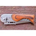 201A Assisted Opening Knife Pocket 440 Blade Wood Handle With LED Light - LAST 3 Available!!