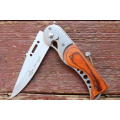 201A Assisted Opening Knife Pocket 440 Blade Wood Handle With LED Light - LAST 3 Available!!