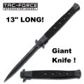 TAC-FORCE SPEEDSTER MONSTER 13" STILETTO BLACK LOCK KNIFE - 5 AVAILABLE!!