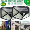 114 LED Outdoor Solar Power PIR Motion Sensor Wall Light Waterproof Garden Lamp - 2 Available!!