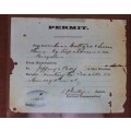 Anglo Boer War x 2 permits dated 19 Oct.1901 and 9 November 1901.