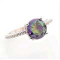 Natural Mystic Topaz Sterling Silver Ring
