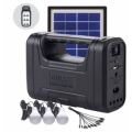 Home Solar System - Battery Control Unit with torch,3 LED Lamps,Solar Panel & 5-in-1 Charging Cable