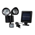 BRAND NEW!! 22 LED Twin Head Solar Security Light - PIR Sensor Activated - Lamps Swivel and Tilt!!