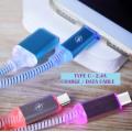 TYPE C - High Speed - Candy Color - LED Lighting - Charge & Date Cable - 2.4A