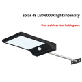 48 LED Waterproof Solar Powered Motion Sensor Wall Light with Mounting Pole - 450 Lumen