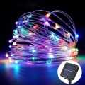 FESTIVE SEASON ARRIVAL - 100 LED Solar Charged Fairy String Lights - Multi Color with Controller