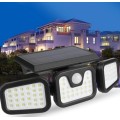 30W LED Solar Flood Light - 3 Adjustable Heads - 3 Modes - 2400mAH battery