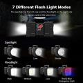 Rechargeable Double Head LED Flashlight / Worklight - Built In Power Bank - 7 Light Modes