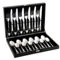 Elegant 24pc Fine Living Stainless Steel Cutlery Set in Wooden Box