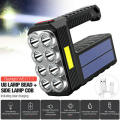 Solar + USB Charged Multifunctional Searchlight - 8 LED + COB - 3 Modes - Super Bright