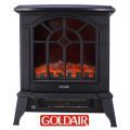Goldair Electric Fireplace Heater - 2 Heat Settings - Free Standing - Real Log Flame Effect