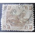 Federated Malay States 1904 -1909 Tiger - Different Watermark 3c used