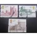 Great Britain 1992 British Castles - 1988 Issue Re-Engraved partial set used
