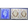 Great Britain 1937 -1939 King George VI 2d and1- pair used