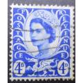 Great Britain Wales 1966 Queen Elizabeth II - New Value 4d used