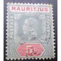 Mauritius 1921 -1932 King George V - New Watermark 5c used